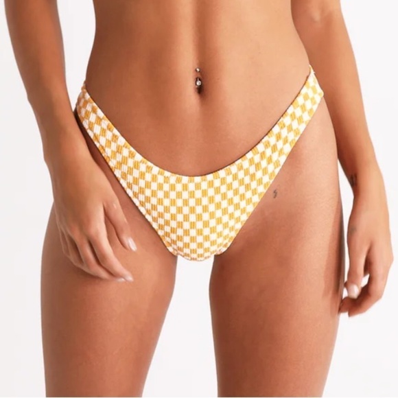 Aurelle Sunshine Classic swim bottoms. Check orange/white. Women’s Small. NWT - Picture 2 of 8